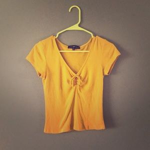 Yellow V-neck T-Shirt